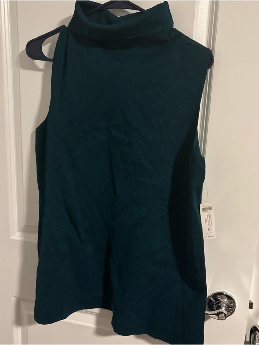 Chicos Easy Chic Sleeveless Sweater Mock Jasper Green Size 3 (XL) NWT - Picture 1 of 7